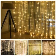 led curtain lights with remote silver