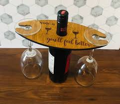 Wine Caddy Wing Glass Holder