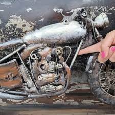3d Metal Motorcycle Wall Art