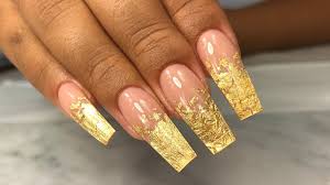 how to gold foil ombre nails step by