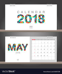 May 2018 Calendar Desk Calendar Modern Design