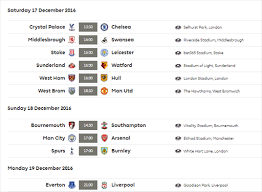 premierleague week 17 fixtures