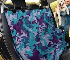 Purple Teal Camo Dog Hammock Back Seat