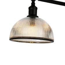 Frenkel 58 In Blackened Bronze Floor Lamp With Ribbed Glass Shade