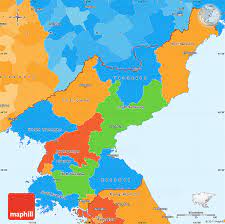 political simple map of north korea