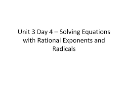 Ppt Unit 3 Day 4 Solving Equations