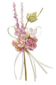 Mini bouquet de fleurs tissu bois de rose 15cm | 1001 Déco Table