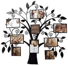8 Frame Black Metal Family Tree Wall