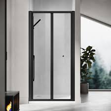 Elegant 1000mm Bi Fold Shower Door Reversible Folding Glass Inner Opening Design Shower Enclosure