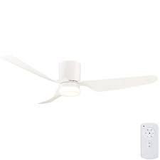 Hunter fan 52 in low profile white indoor ceiling fan with pull chain, 5 blades. Mercator City Dc Ceiling Fan With Led Light And Remote White 52 Fansonline Australia