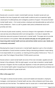 The Role Of The Social Worker In Adult Mental Health Services Pdf