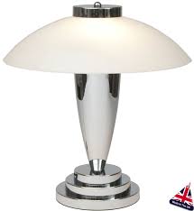 White Glass Art Deco Table Lamp Uk