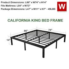 Cal King Size Metal Platform Bed Frame
