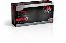 Venom Steel Nitrile Gloves Heavy Duty 2 Layer Protection Disposable Latex Free Gloves 6 Mil Thick One Size Fits Most 100 Count Walmart Com