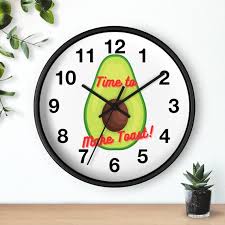 Toast Whimsical Avocado Wall Clock