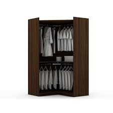 An armoire or wardrobe closet can provide loads of added storage space for all your clothes, shoes, bags, ties and so much more. Mulberry 2 0 Modern Corner Wardrobe Closet With 2 Hanging Rods Overstock 28764940