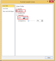 how to format leader lines in excel