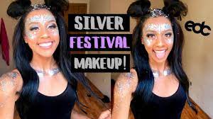 silver festival rave makeup tutorial