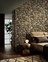 Matte Pvc Stone Cladding Wallpaper For