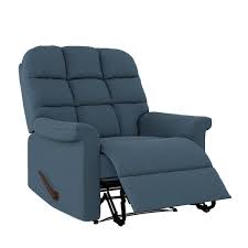 prolounger plush low pile velour tufted back extra large wall hugger reclining chair um blue