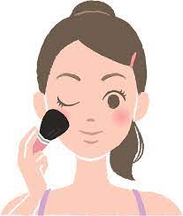 woman is putting on make up clipart