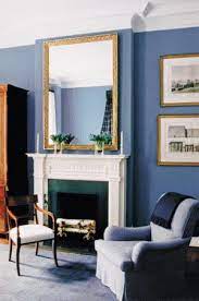 Blue Walls Above Fireplace Ideas