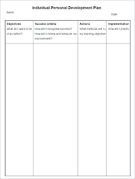 Personal Development Plan Template Example Word Templates Free Idp