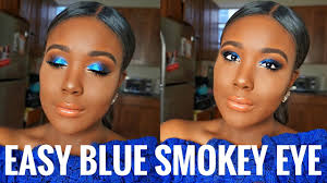 blue smokey eyes makeup for black women
