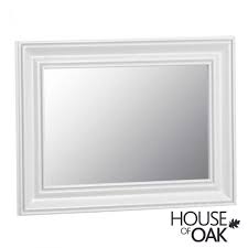 Florence Oak Small Wall Mirror White