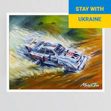 Oil Painting On Canvas Rally Race