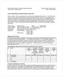 Monthly Project Report Template Sample Monthly Project