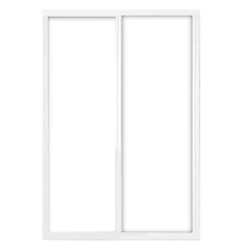 Contractors Wardrobe 48 In X 81 In Silhouette 1 Lite White Aluminum Frame Mystique Glass Interior Sliding Closet Door