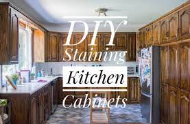 diy staining oak cabinets eclectic spark