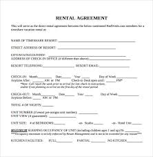 Redweek Rental Agreement Sample Blank Rental Agreement 8 Free