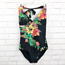 24th Ocean Tropical Floral One Piece Swimsuit M