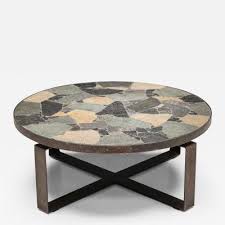 Round Mosaic Stone Coffee Table 1950 S