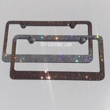 Designer Edition Classic Bee License Plate Frame Swarovski Crystals Icy Couture