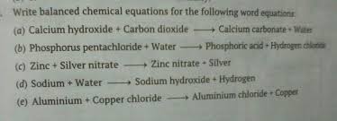 Write Balanced Chemical Equations Write