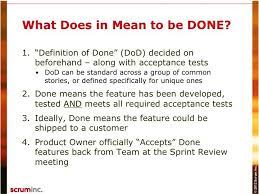 definition of done scrum inc