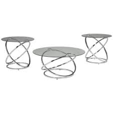 Medium Round Glass Coffee Table Set