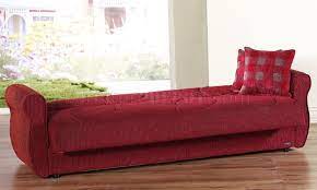 Red Fabric Contemporary Living Room