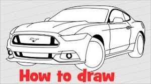how to draw a car ford mustang gt 2017