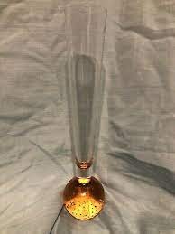 vintage amber art glass vase with