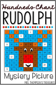 Rudolph Hundreds Chart Mystery Picture Classroom Freebies