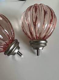 Pink Mercury Glass Finial Ball Bed Post