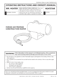 Mr Heater Hs35fa Operating Instructions Manualzz Com
