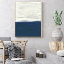 Calm Blue Abstract Canvas Prints Navy