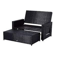 outsunny outdoor 2 seater rattan daybed