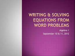 Solving Equations From Word Problems