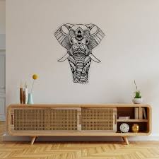 Metal Elephant Wall Art Geometric